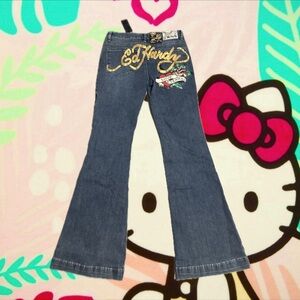Ed Hardy Blue Flare & Wide Leg Jeans